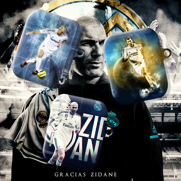 와우박스 레알 마드리드 레전드 지네딘 지단(Zinedine Zidane) 커스텀 축구 에어팟 버즈 라이브 하드 케이스
