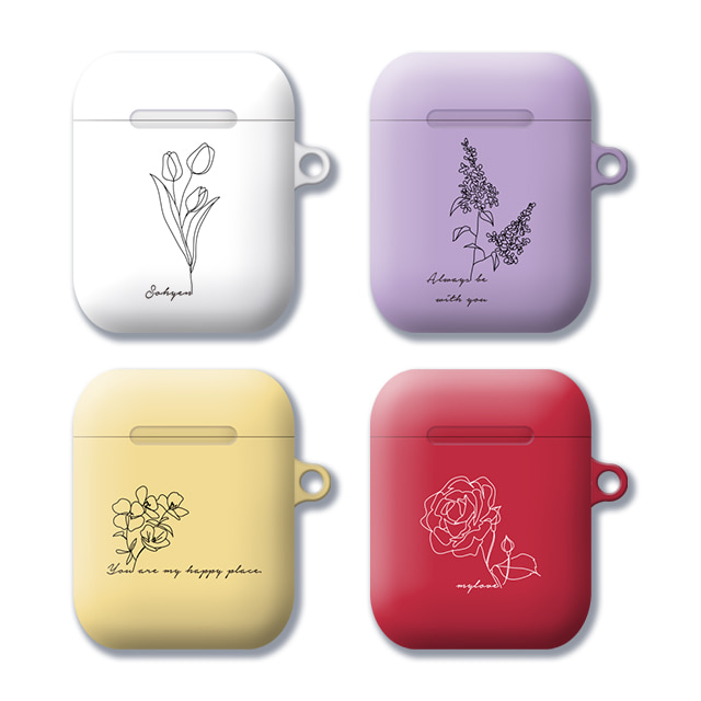 와우박스 탄생 생일꽃 이니셜 커플 디자인 에어팟 버즈 하드 케이스