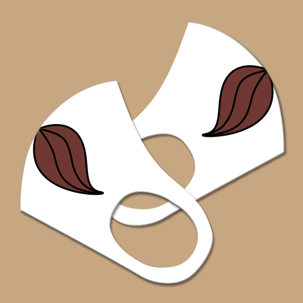 와우박스 주문제작 3D 입체 카툰 갈색 수염 마스크