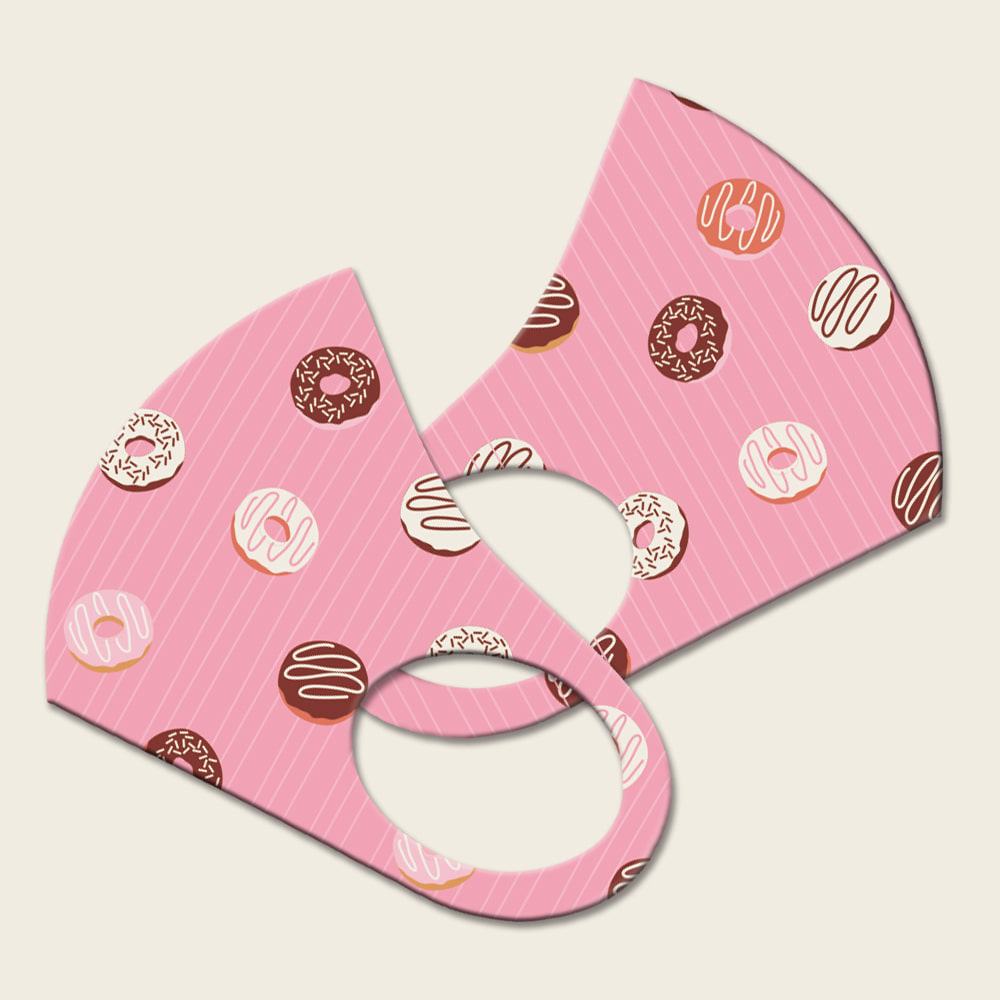 와우박스 주문제작 발렌타인데이 화이트데이 도넛 패턴 3D 패션 마스크