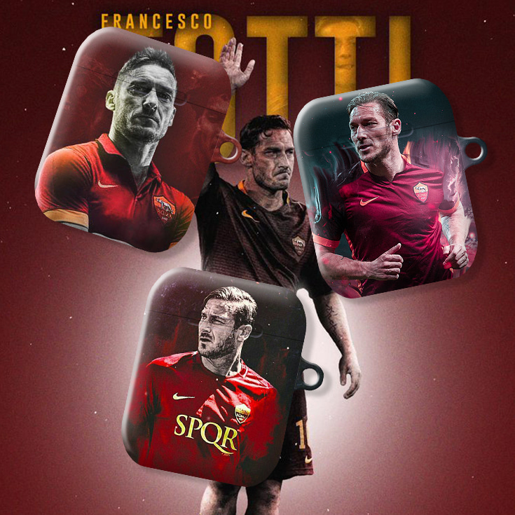 와우박스 AS로마 레전드 프란체스코 토티(Francesco Totti) 커스텀 축구 에어팟 버즈 하드 케이스