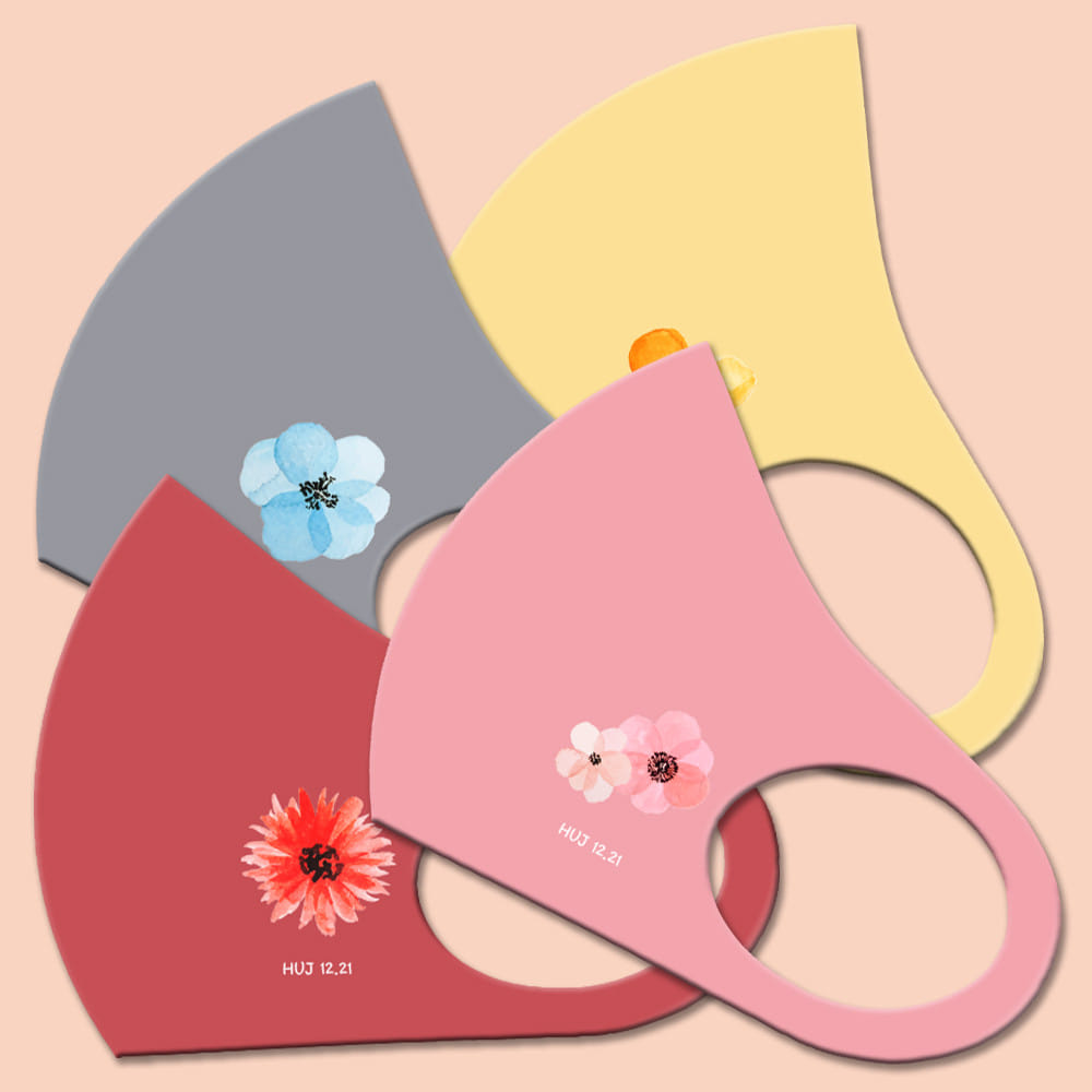 와우박스 주문제작 수채화 꽃 꽃잎 입체 패션 마스크