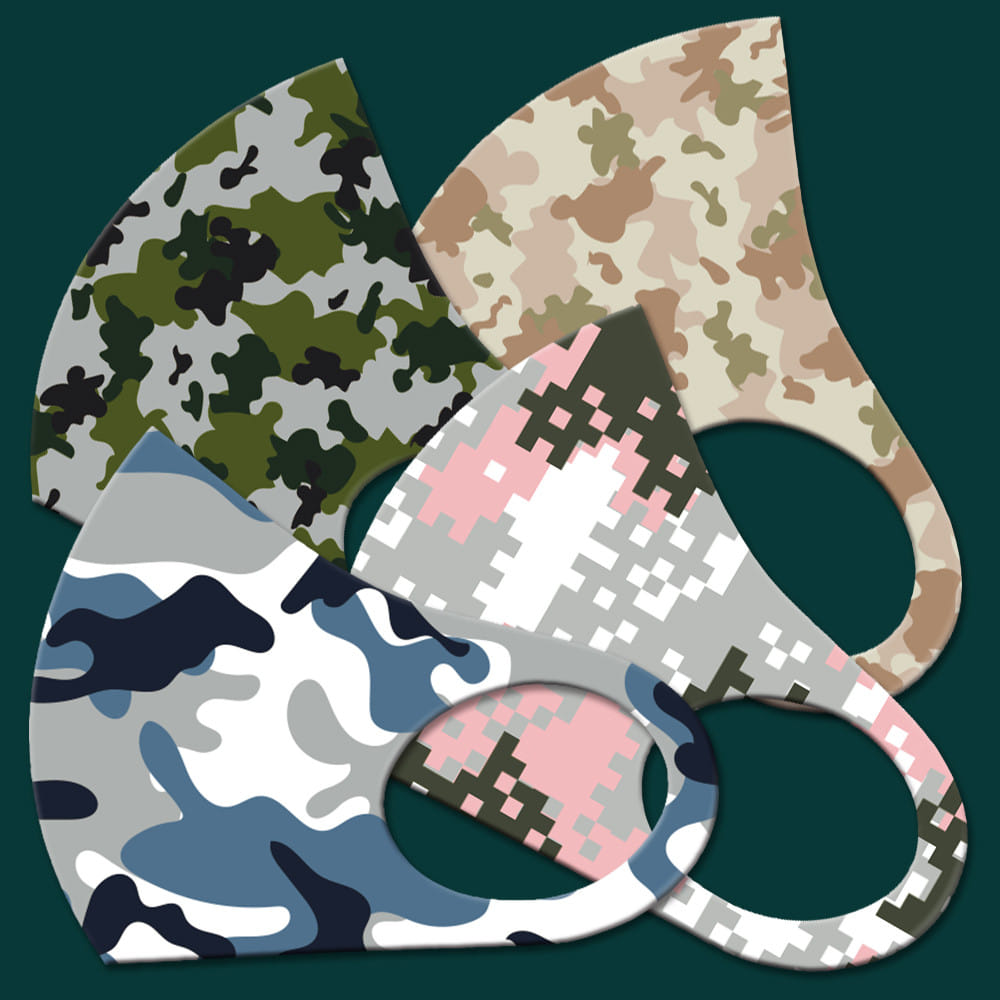 와우박스 주문제작 밀리터리 군대 패턴 디자인 3D 패션 마스크
