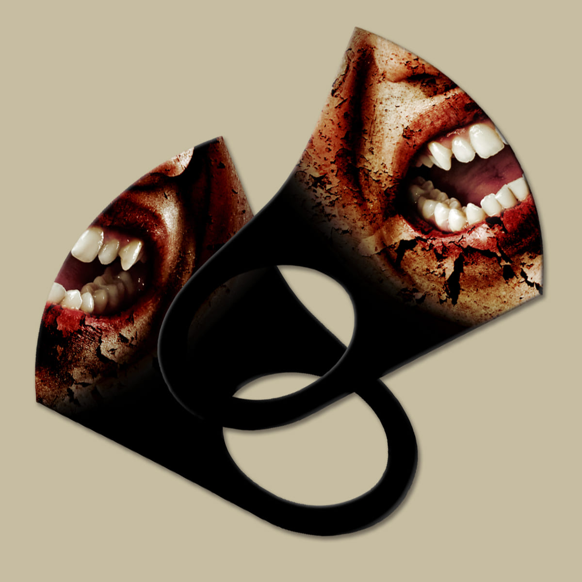 와우박스 주문제작 할로윈 데이 피투성이 뱀파이어 3D 패션 마스크