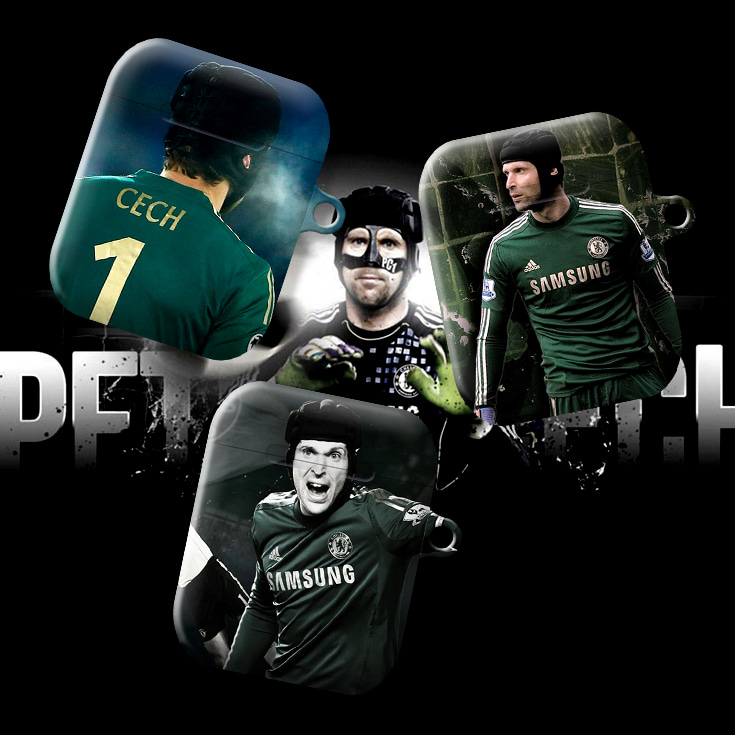 와우박스 첼시 레전드 페트르 체흐(Petr Cech) 커스텀 축구 에어팟 버즈 라이브 하드 케이스