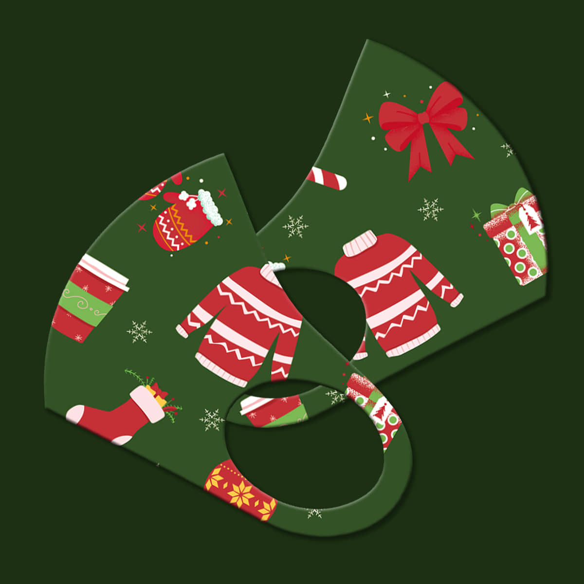 와우박스 주문제작 크리스마스 스웨터 3D 패션 마스크