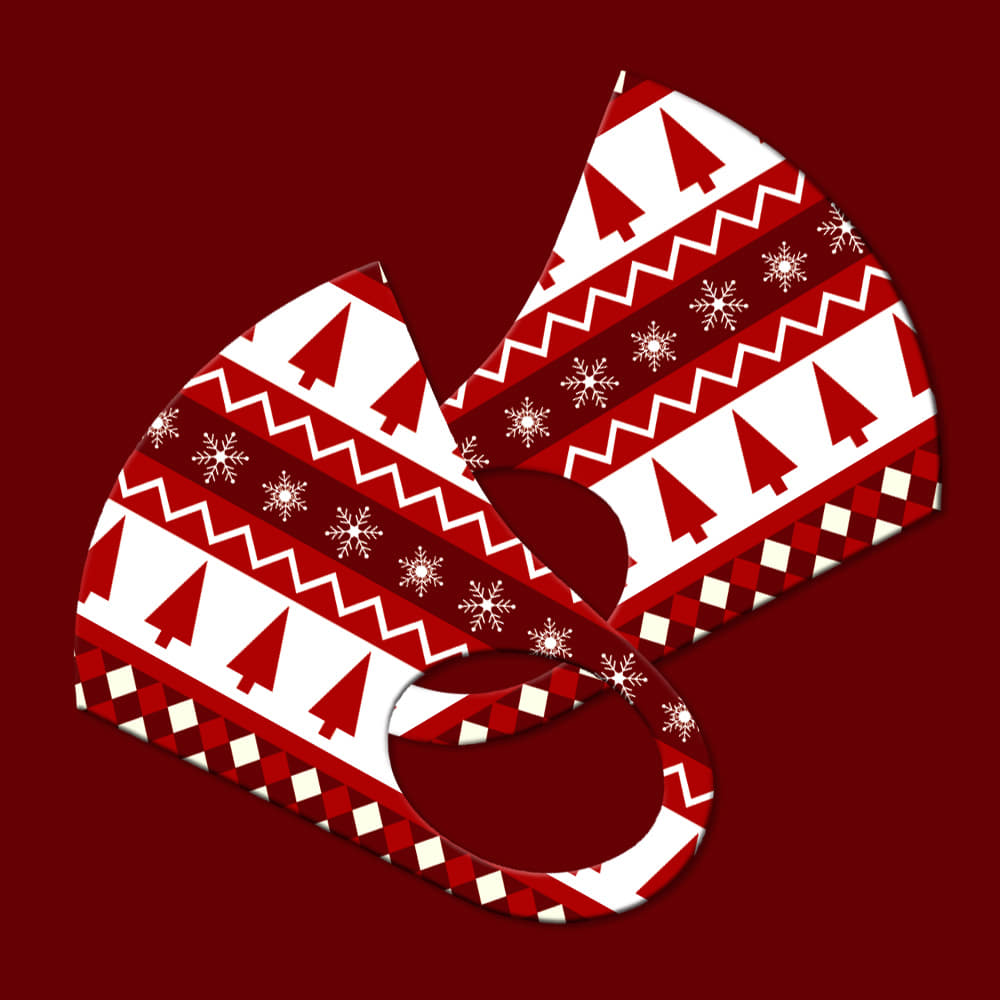 와우박스 주문제작 크리스마스 패브릭 패턴 3D 패션 마스크
